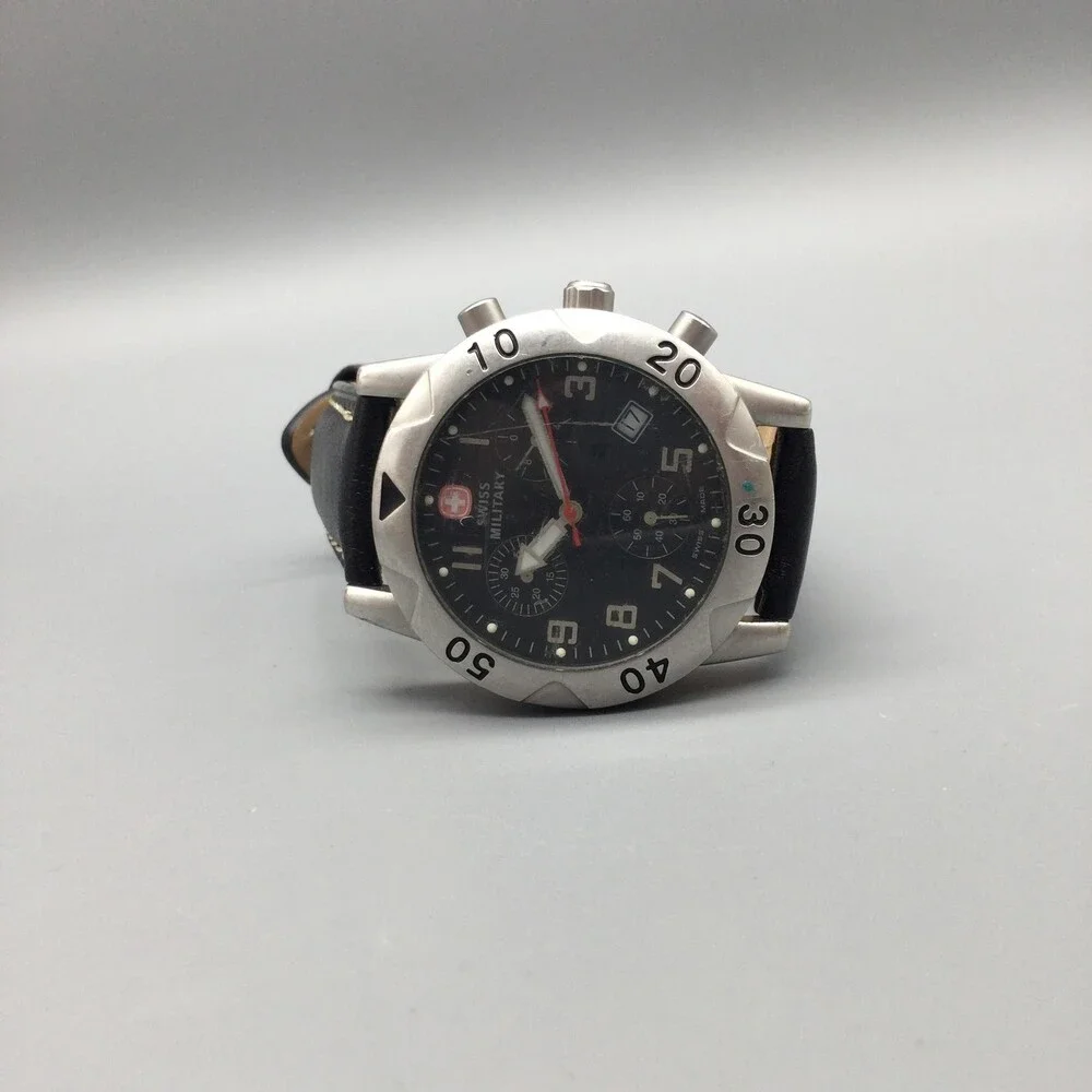Swiss Military Commando Chronograph Mens Watch 39mm Date S37-0708 New Battery